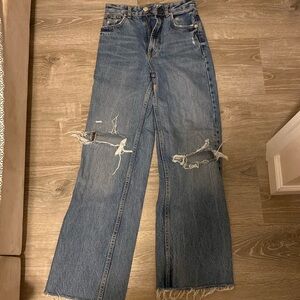 Zara blue ripped jeans